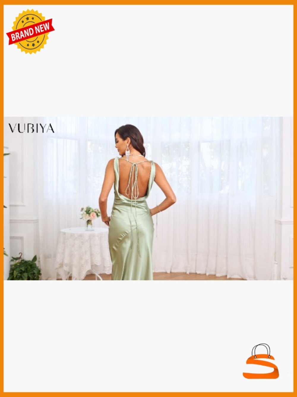 Elegant Satin V Neck Backless Sleeveless Maxi Dress Formal Cocktail - Picture 6 of 6